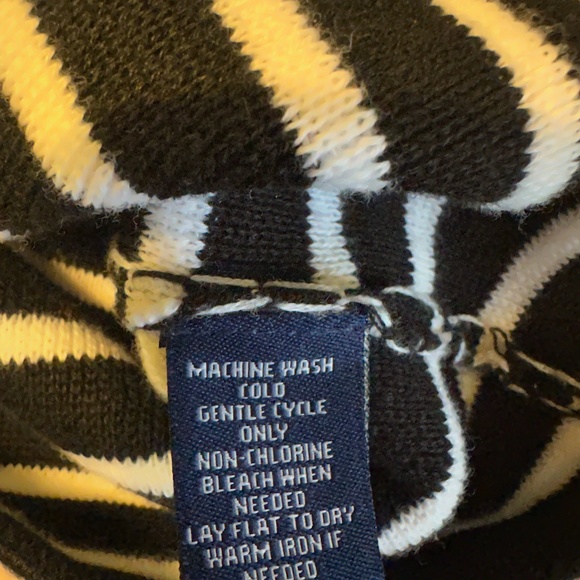 Chaps Black & White Striped Career Cardigan Sweater Zip Front Size Large NWOT - Picture 8 of 11